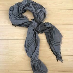 Anine Bing Gray Patterned Scarf